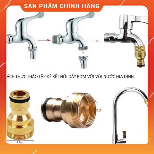 Vòi Xịt❤️Evoucher Bộ dây vòi xịt nước rửa xe, tưới cây ✔, tăng áp 3 lần, loại 7m,10m 206587 cút sập,nối đen+  đai