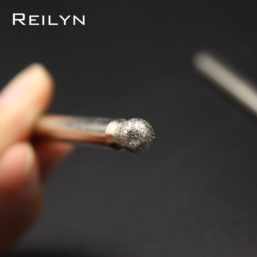 Đầu Mài Đánh Bóng Kim Cương Đầu Tròn 6mm 120 Độ# 1 Mũi Khoan Đánh Bóng Đá Ngọc Bích 6mm-18mm