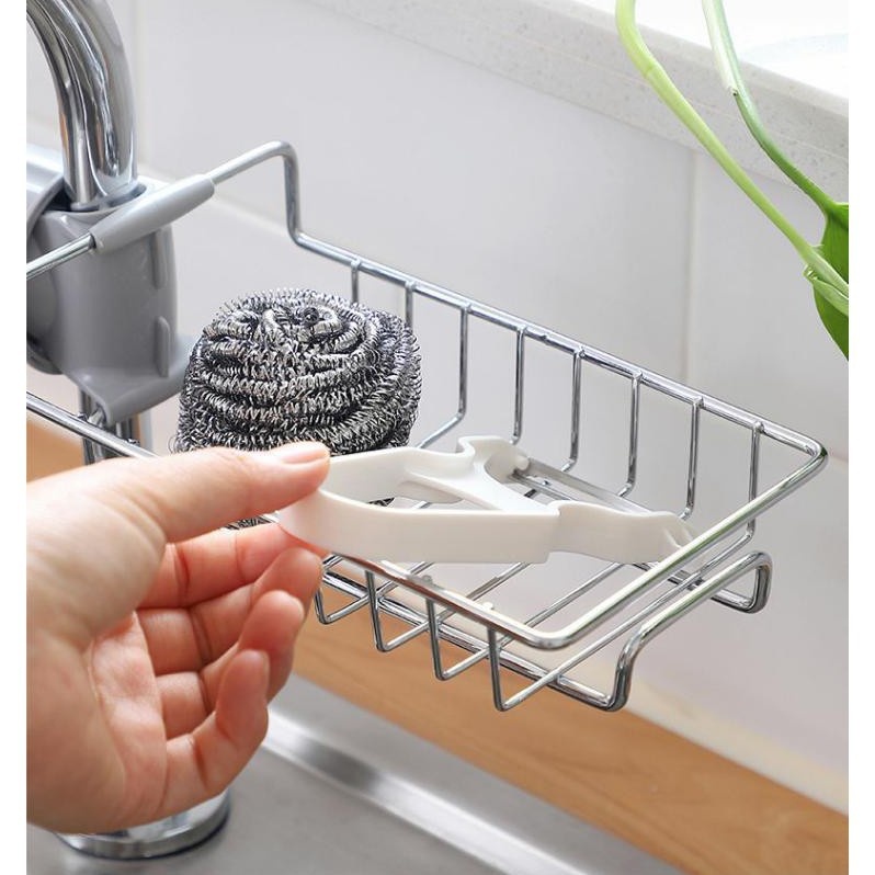 Giá cài vòi để đồ rửa bát inox 304 không gỉ, kệ để đồ rửa bát