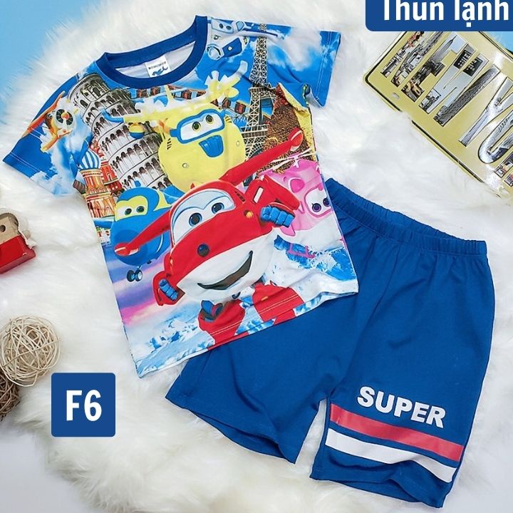 Đồ bộ bé trai hình đội bay siêu đẳng 10-43kg- Đồ bộ đẹp - Vải thun lạnh - Tomchuakids