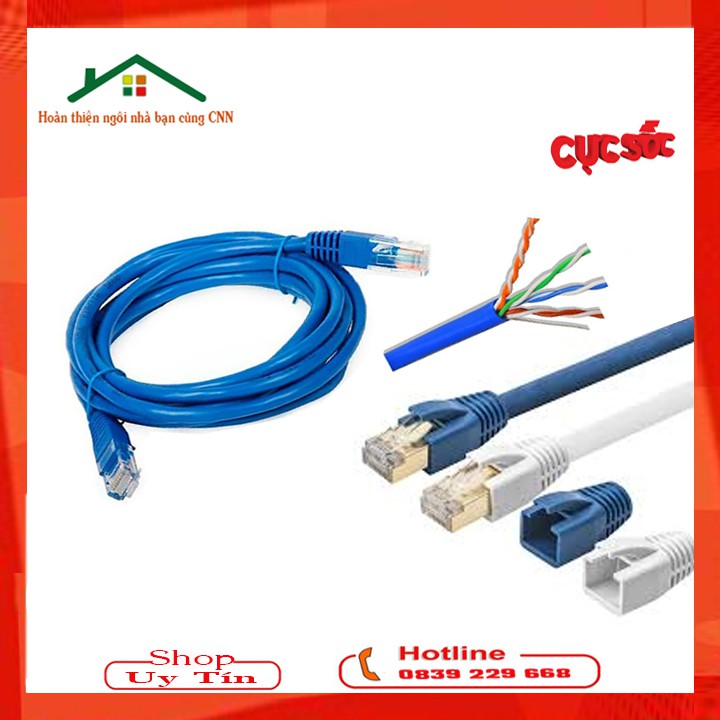 Dây Mạng Cat 6 Bấm Sẵn 2 Đầu 5m  - Cáp mạng Cat6