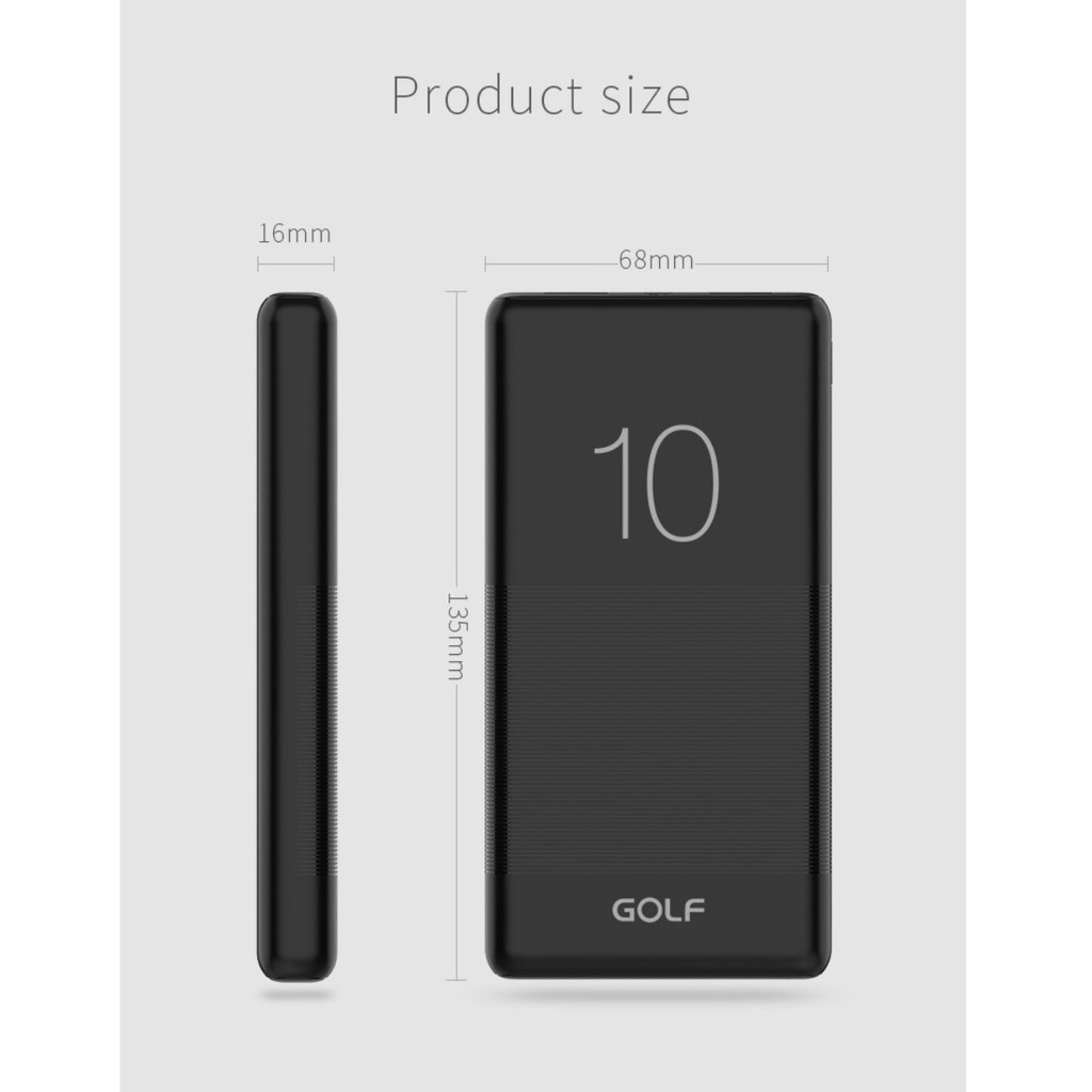 Sạc dự phòng Golf Candy G80 G81 - Dung lượng 10.000mAH , 20.000mAH - Bảo hành đổi mới 12 tháng