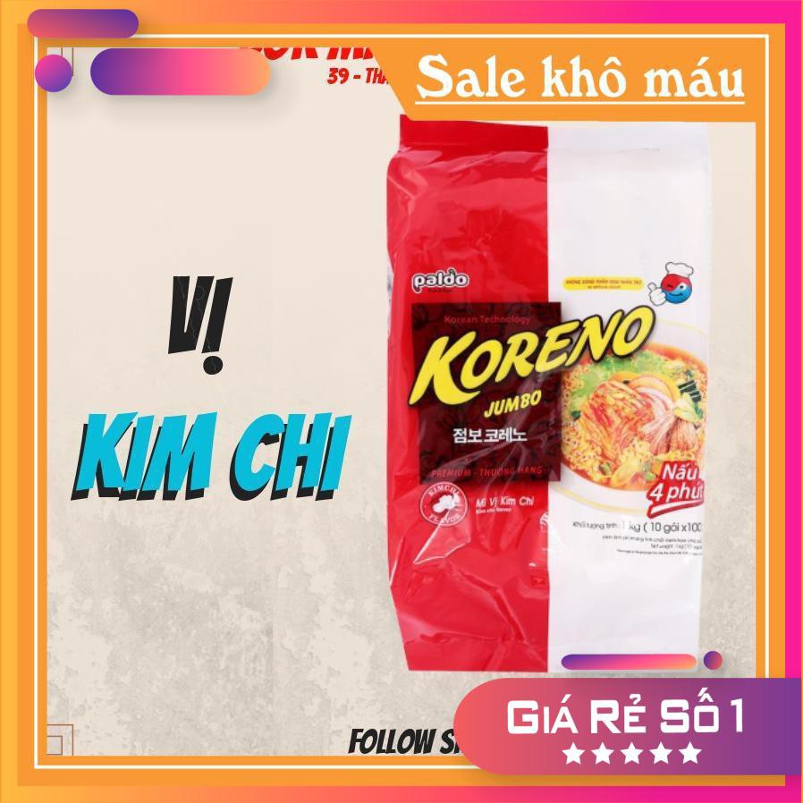 MÌ KORENO JUMBO HÀN QUỐC 1KG GÀ - TÔM - BÒ CAY - KIM CHI