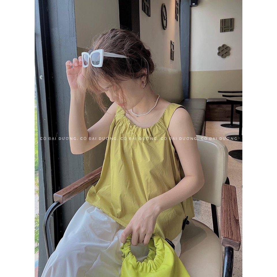 Áo babydoll,áo 2 dây,áo đũi bản to chất đũi siêu hot 2022 - Kim Dung Fashion Store