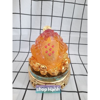 Thiềm thừ (cóc ngậm tiền) mặt kiếng có đế xoay