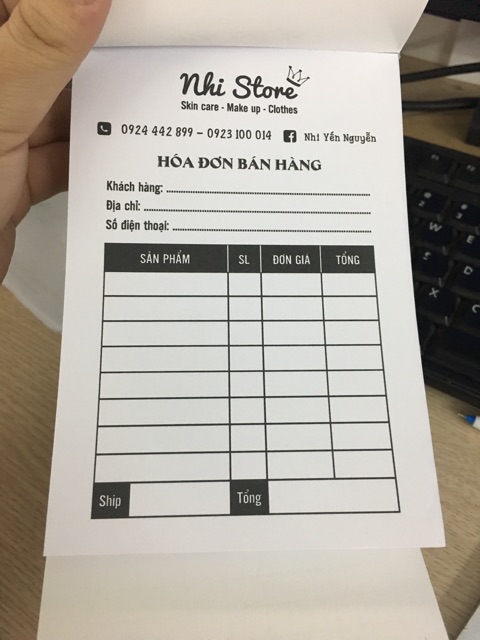 Hoá đơn bán hàng A6 / phiếu ship A6