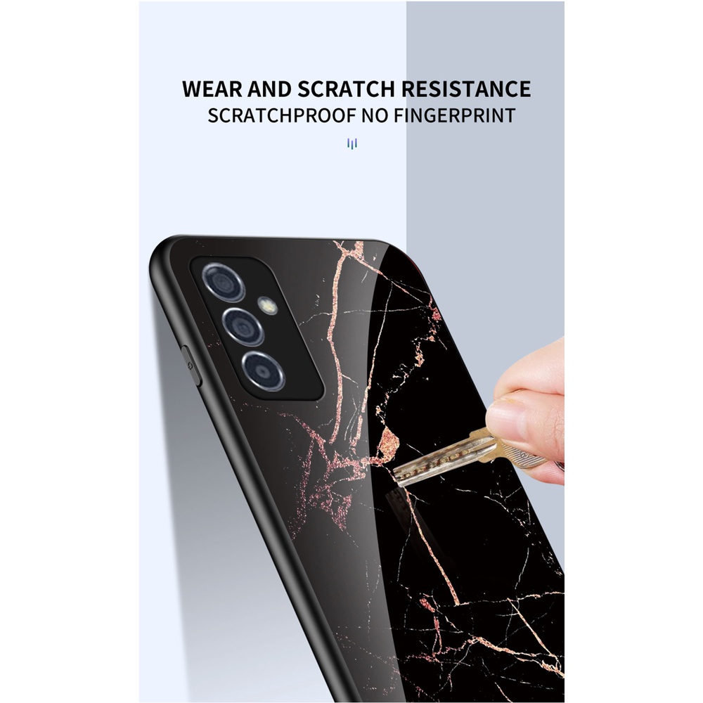 Casing iphone 11 12 pro max XS MAX XR 6 7 8 Plus anti-drop marble pattern glass bottom case phone case cover