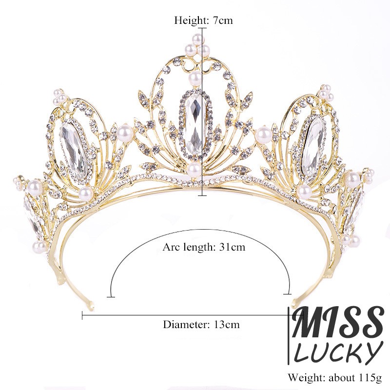 Phụ kiện tóc vương miện kiểu dáng thời trang thanh tú cho nữ