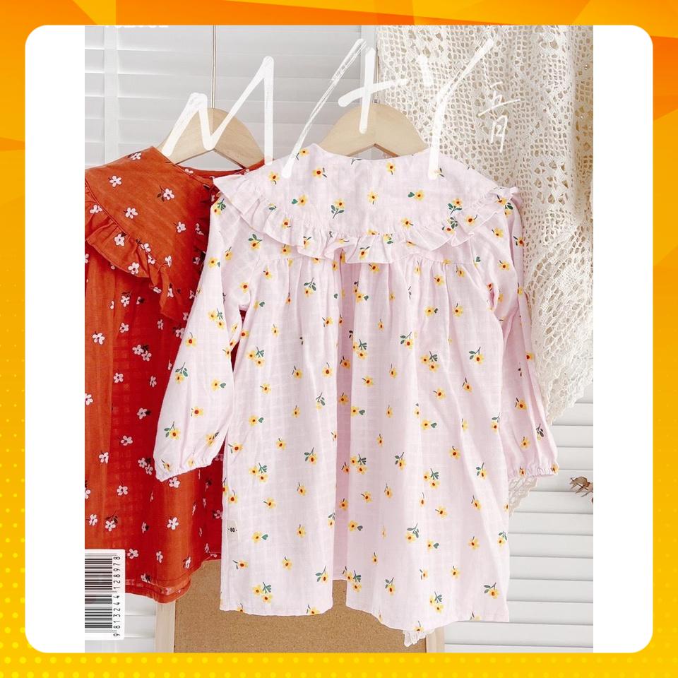 ️10-21kg️ Váy xinh dài tay dáng babydoll cổ bèo mặc thu đông cho bé gái chất xô hoa cực đẹp
