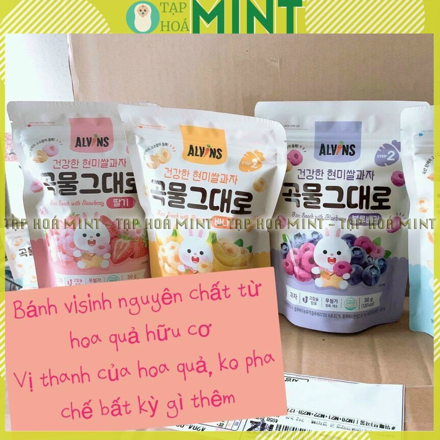 Bánh ăn dặm gạo lứt hữu cơ Alvins bánh cho bé từ 7 tháng - Tạp hoá mint