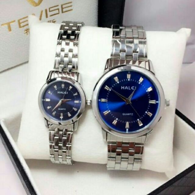 Đồng hồ cặp Halei mặt xanh lấp lánh cưc bền