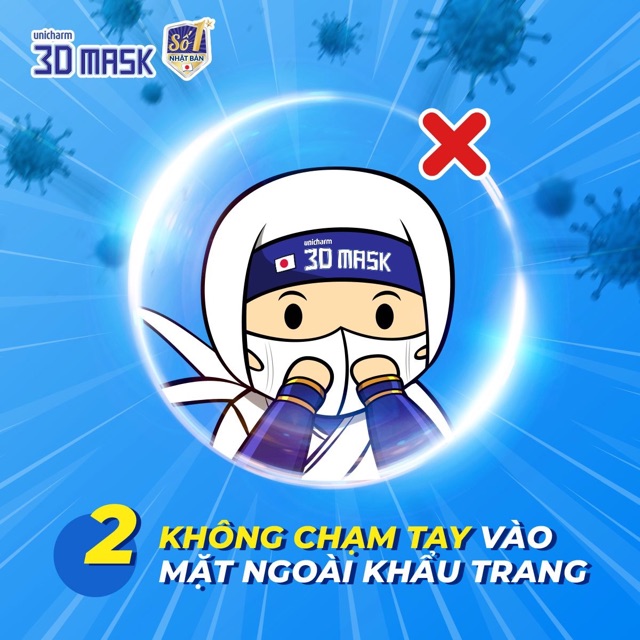 Khẩu trang trẻ em unicharm 3d mash nhật bản chống virus