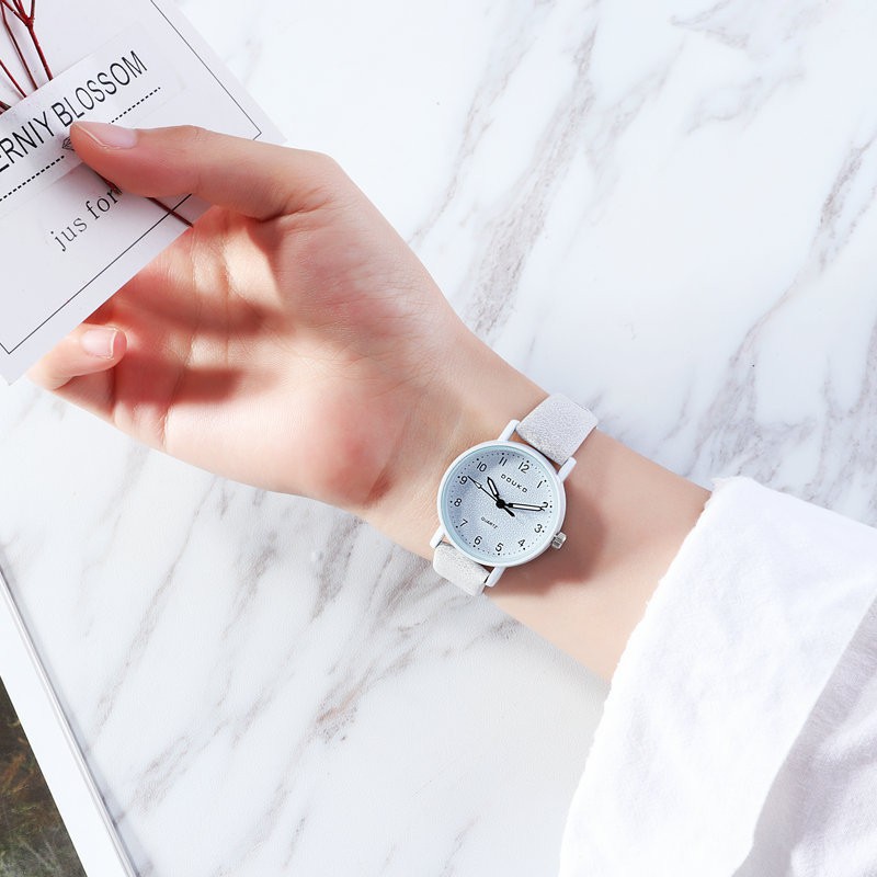 Đồng hồ nữ DOUKO chính hãng, mặt số, dây da mền đeo êm tay, kiểu dáng thời trang, 7 màu dể dàng phối đồ ( Mã: ADK )