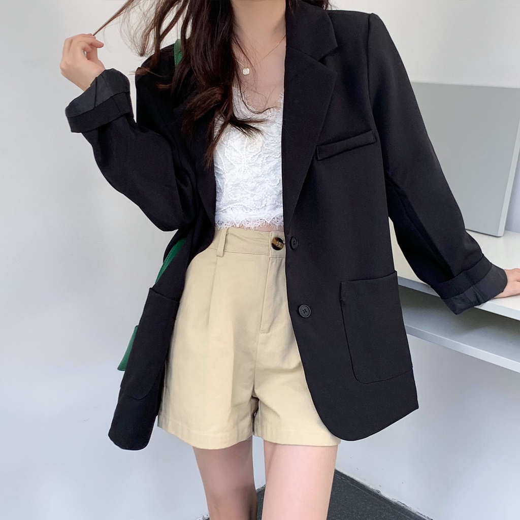 (HÀNG ĐẸP+ Ảnh THẬT+ Video) - Áo Khoác BLAZER TRƠN DORYPONY EMY POPULAR KOREAN COAT – AK123 (3 màu hot)