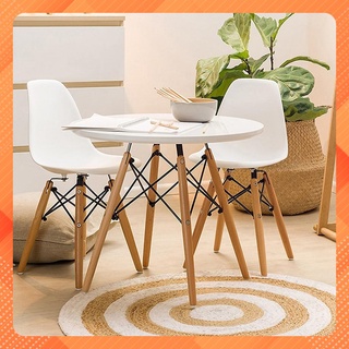 Bộ Bàn Tròn Trắng 2 Ghế Eames