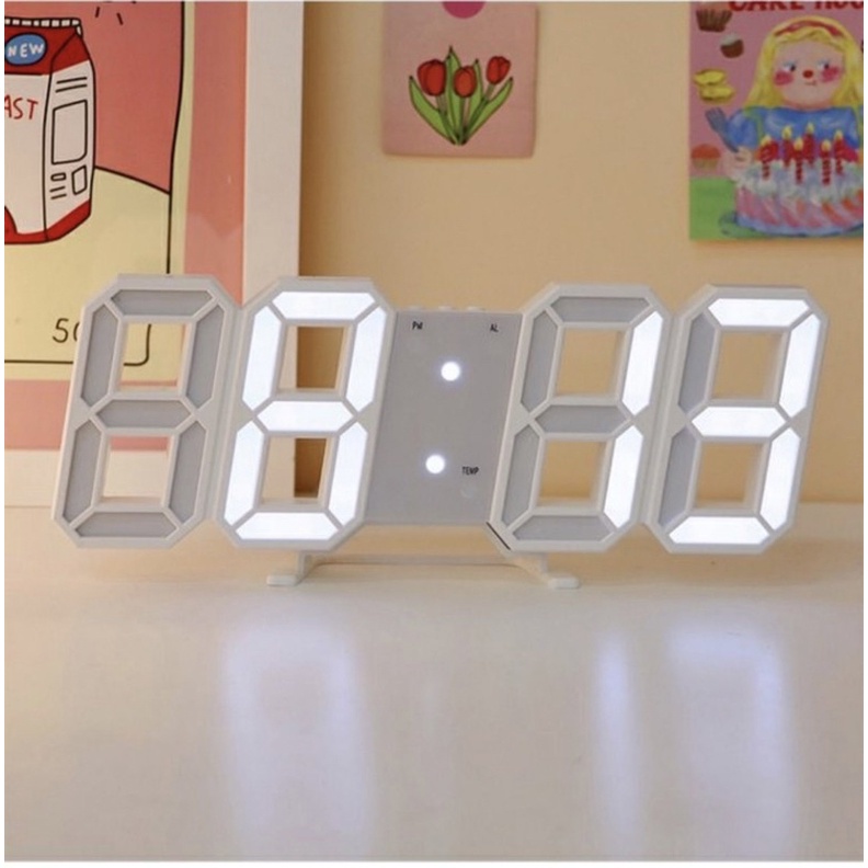 Đồng Hồ Led 3D Treo Tường Trang Trí, Để Bàn Thông Minh, Đồng Hồ  Báo Thức