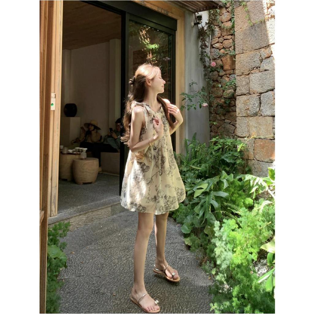Đầm Nữ Không Tay Họa Tiết Hoa Thời Trang Quyến Rũ