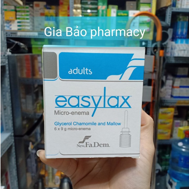 Ống thụt EASYLAX 9g ( hộp 6 ống ) giải pháp cho chứng táo bón.