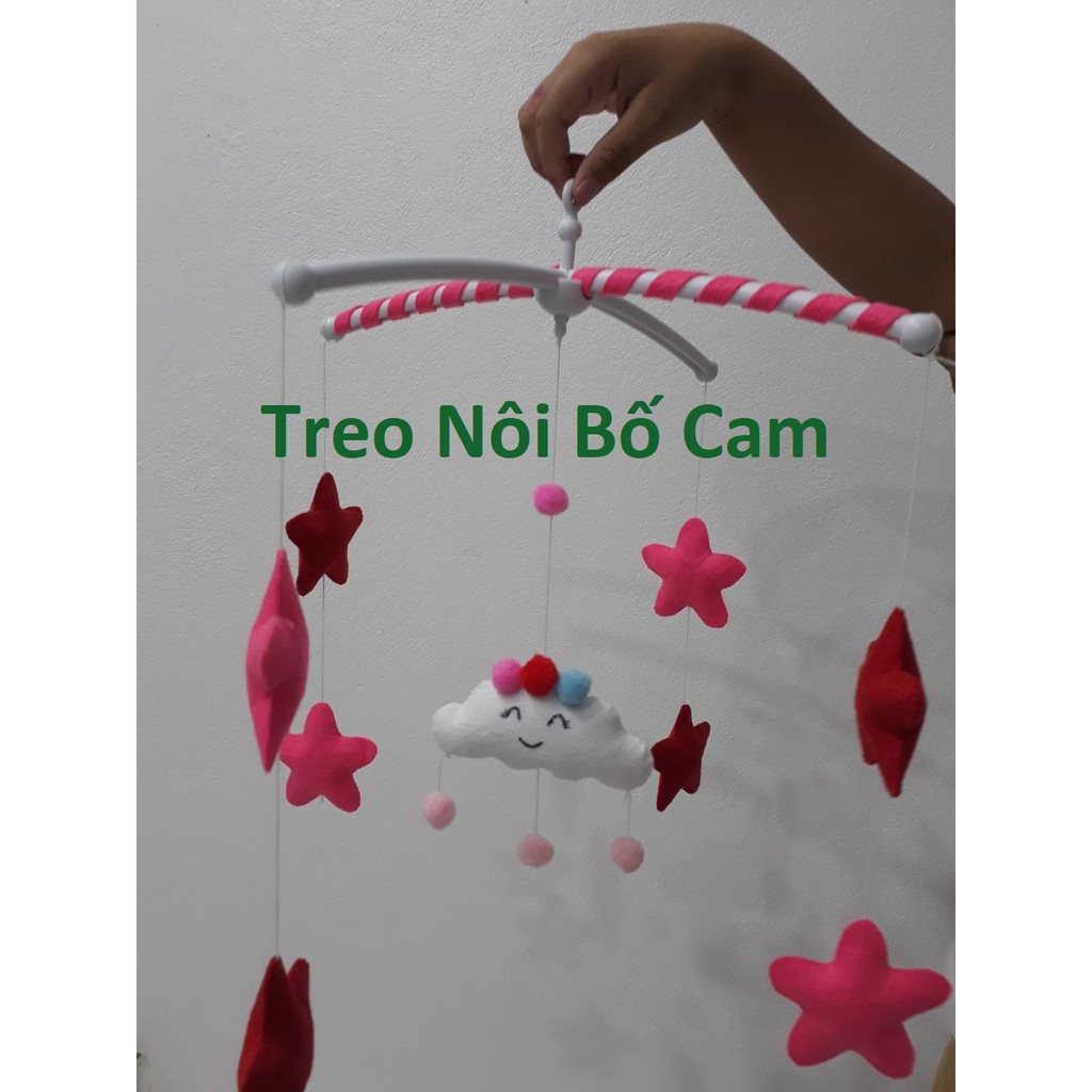 Đám mây trang trí họa tiết đồ treo nôi cho bé Handmade