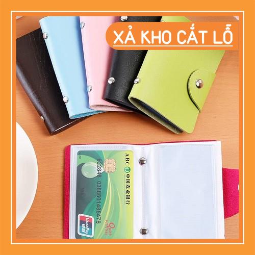 ✔️ Ví Da Đựng Thẻ Ngân Hàng, Thẻ ATM, Card Visit 24 Ngăn Cầm Tay Tiện Ích [XẢ KHO HOT]