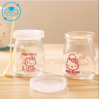 Bộ 12 Hũ Thuỷ Tinh Đựng Sữa Chua In Hình Cute 100 Ml