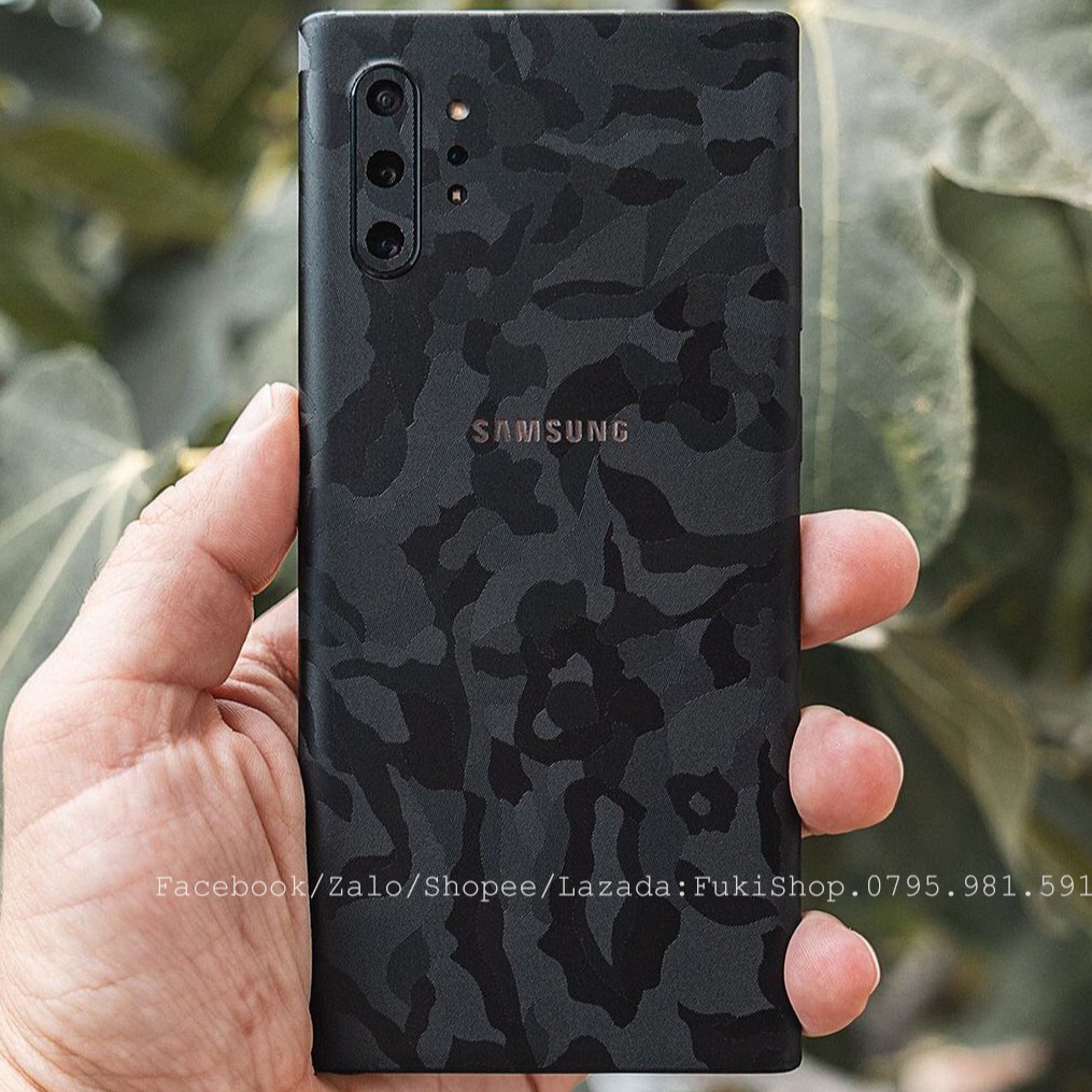 [SAMSUNG]Tấm Dán Skin FULL Viền Camo Black 3M Note8 Note9 Note10 Note10+ Note10Lite ZFlip S20 S20Ultra S20+ S10 A70