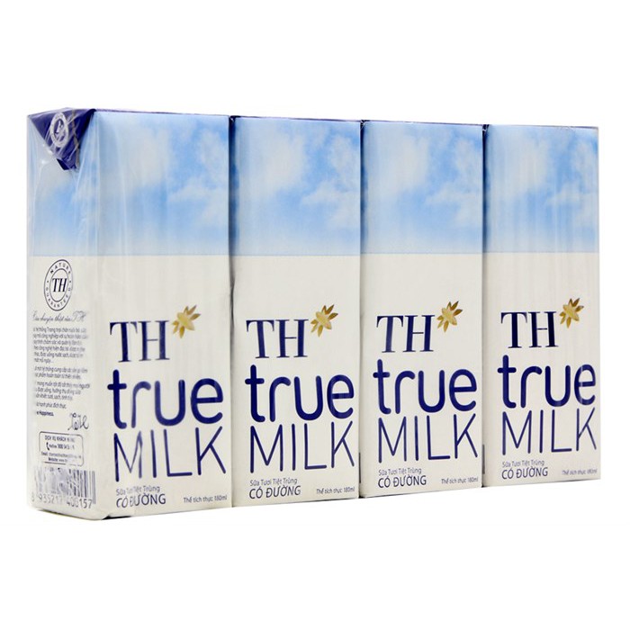 Thùng sữa tươi TH True Milk có đường 48 hộp x 180ml