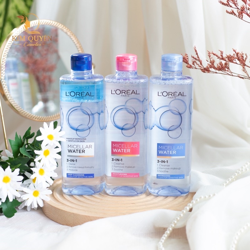 Nước Tẩy Trang Cho Mọi Loại Da Loreal Paris 3In1 Micellar Water 400Ml