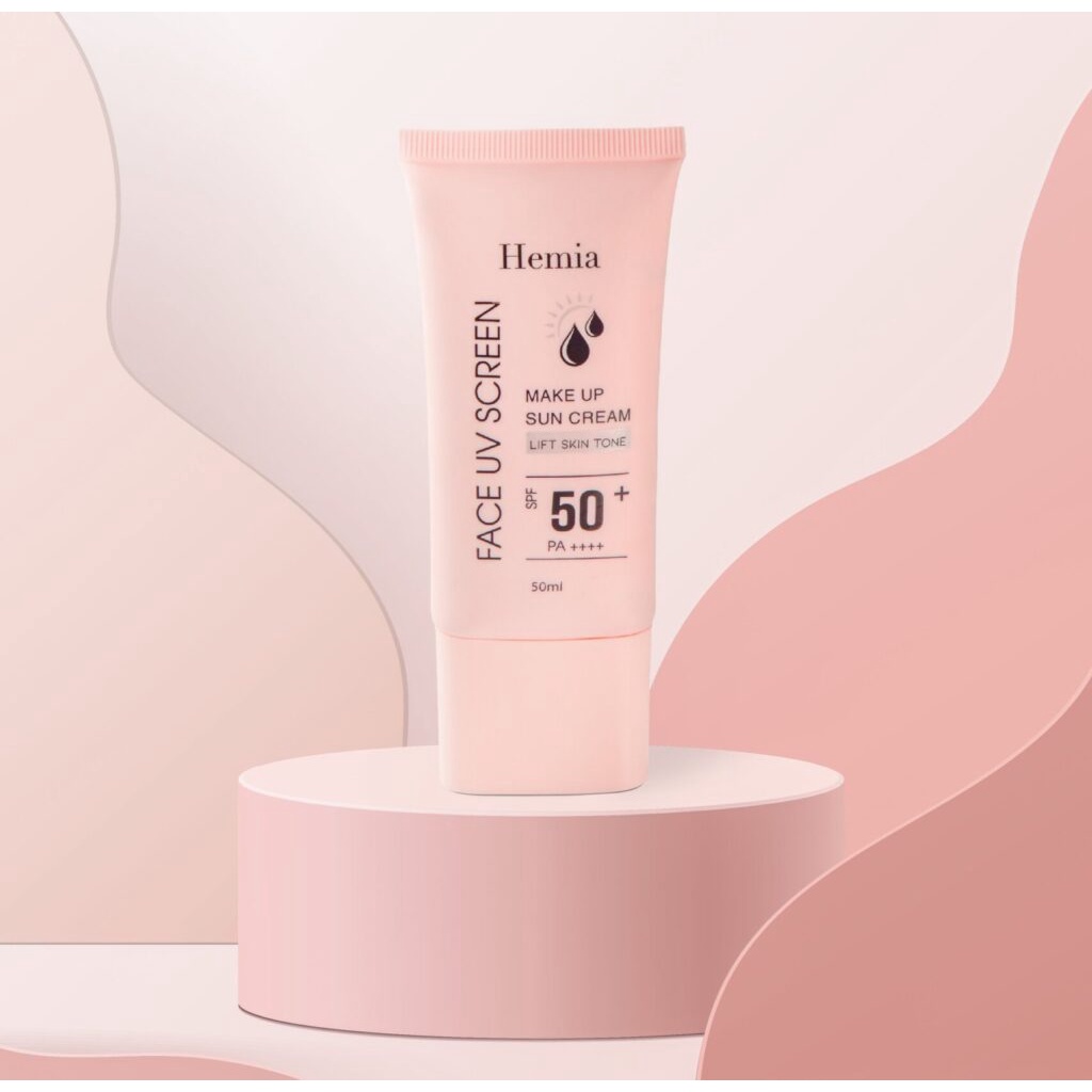 [Chính Hãng] kem chống nắng HEMIA 50ml dưỡng trắng nâng tone SPF50+ tự nhiên, Thấm mướt nhanh, mịn màng Hàn Quốc