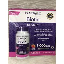 Viên Kẹo Ngậm NATROL BIOTIN BEAUTY 5000mcg 250 viên