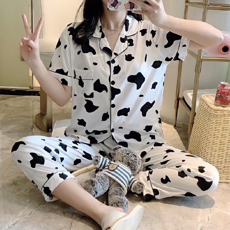 Bộ đồ mặc nhà, đồ ngủ pijama style Hàn Quốc quần dài cho nữ