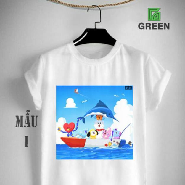 (HOT) 4 Mẫu Áo Thun Bt21 Chibi Dễ Thương In Tại Shop Mùa Hè S047