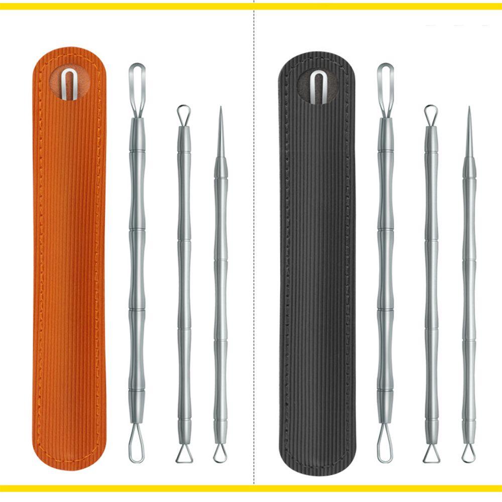 Set 3 Dụng Cụ Loại Bỏ Mụn Đầu Đen Ở Trán Bằng Thép Không Gỉ Chất Lượng Cao