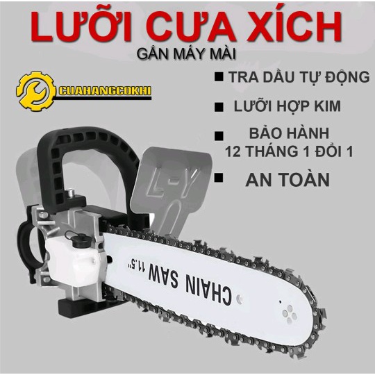 Bộ Lam Xích Gắn Máy Mài Máy Cắt Cầm Tay CHAINSAW, Lưỡi Cưa Cây, Lưỡi Cắt Gỗ, Làm Mộc Tra Dầu Tự Động - BH 6 Tháng