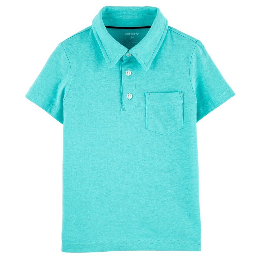 Áo Polo Cộc Tay Bé Trai Màu Xanh Mint