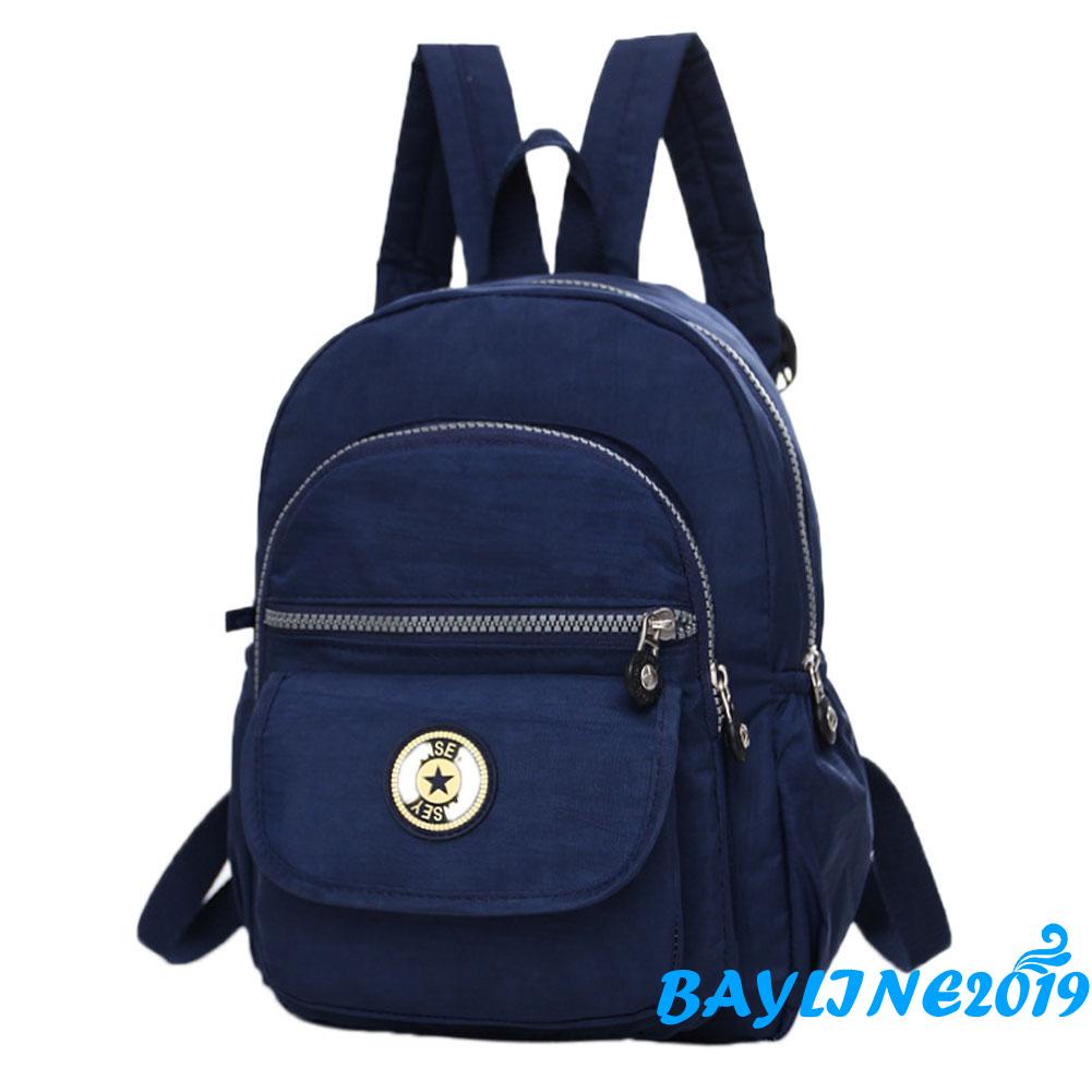 Balo Đeo Vai Nhiều Ngăn Sức Chứa Lớn Màu Trơn Chống Thấm Nước Có Khóa Kéo Cho Nữ