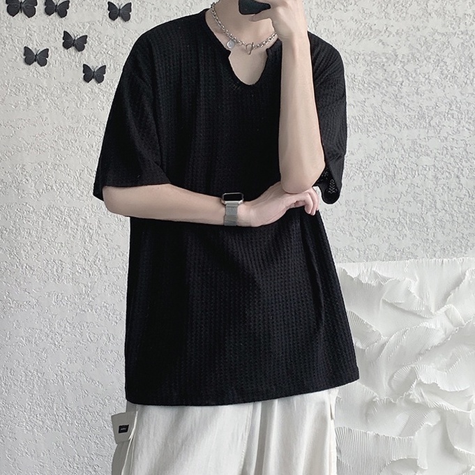 Áo Thun Nam Ngắn Tay Phong Cách Hàn Quốc Thời Trang Simple unisex áo phông rộng lụa Sọc bigsize áo phông trắng Nam