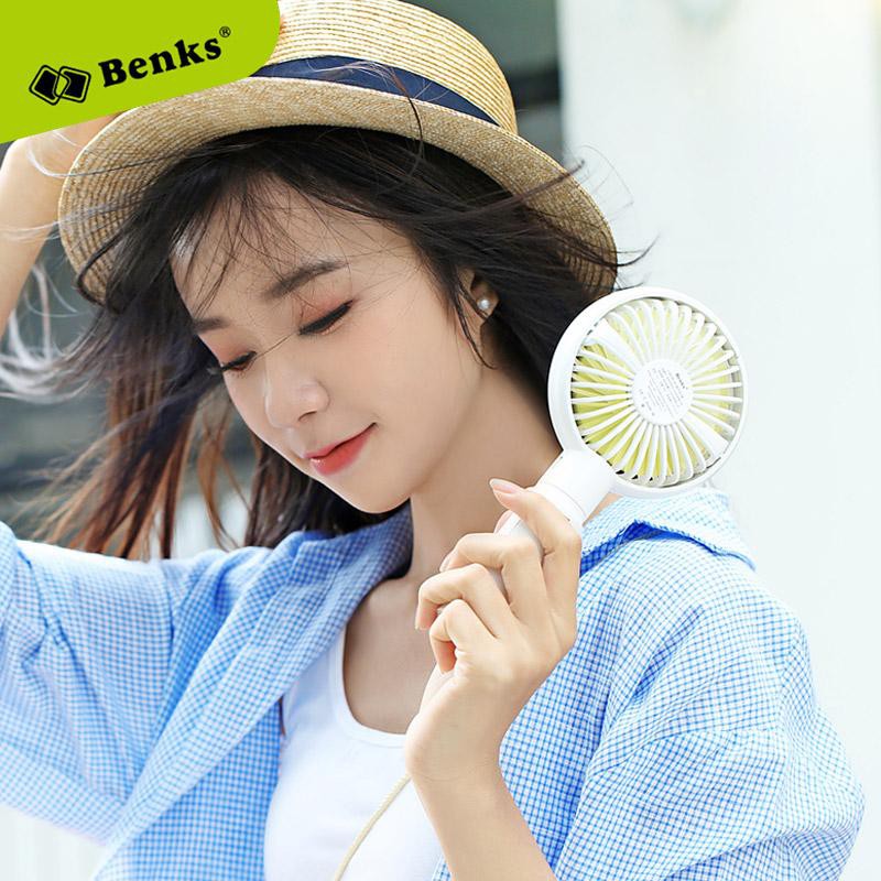 ๑❏℡Quạt mini cầm tay thông minh kiêm giá đỡ điện thoại Benks  có 3 cấp độ gió (Bảo hành 03 tháng) - Phân phối Ho