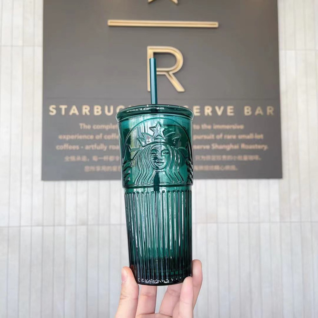 Ly cốc Starbucks thủy tinh xanh 2021 Anniversary Collection - Mẫu 41 - Hàng Nội Địa Trung