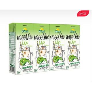 NƯỚC TRÁI CÂY SỮA VFRESH SMOOTHIE - Lốc 4 hộp × 180ml