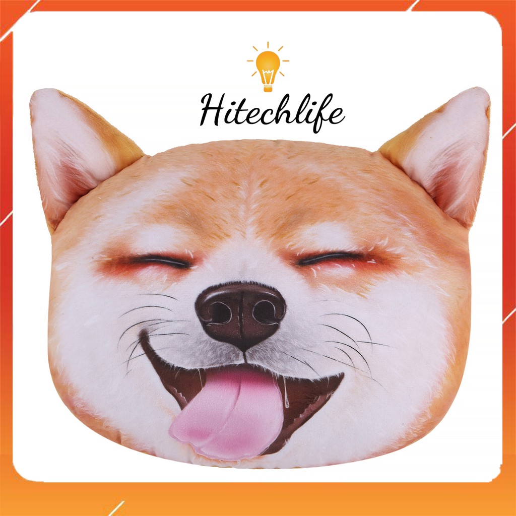 Gối Đệm Đầu Chống Mỏi Vai Gáy Trên Ô Tô Chó Husky Shiba 3D Dễ Thương - Gối Đệm Đầu Cho Xe Hơi Hitechlife Giá Rẻ