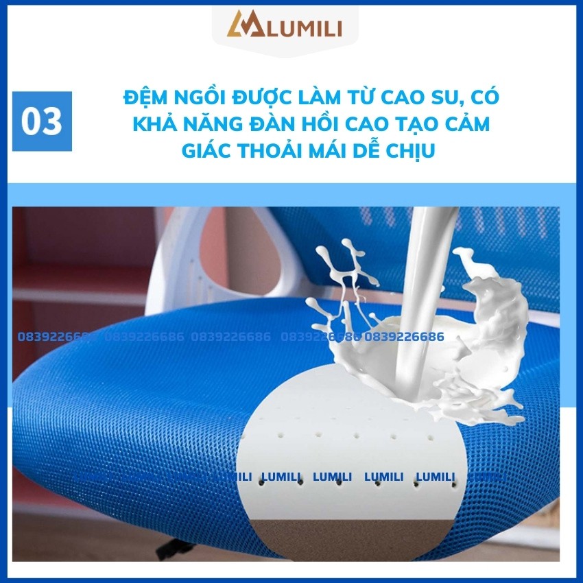 Ghế chông gù cho bé ghế ngồi trẻ em Lumili H1 cao cấp có tay vịn nâng hạ độ cao xoay 360 phù với với học sinh tiểu học