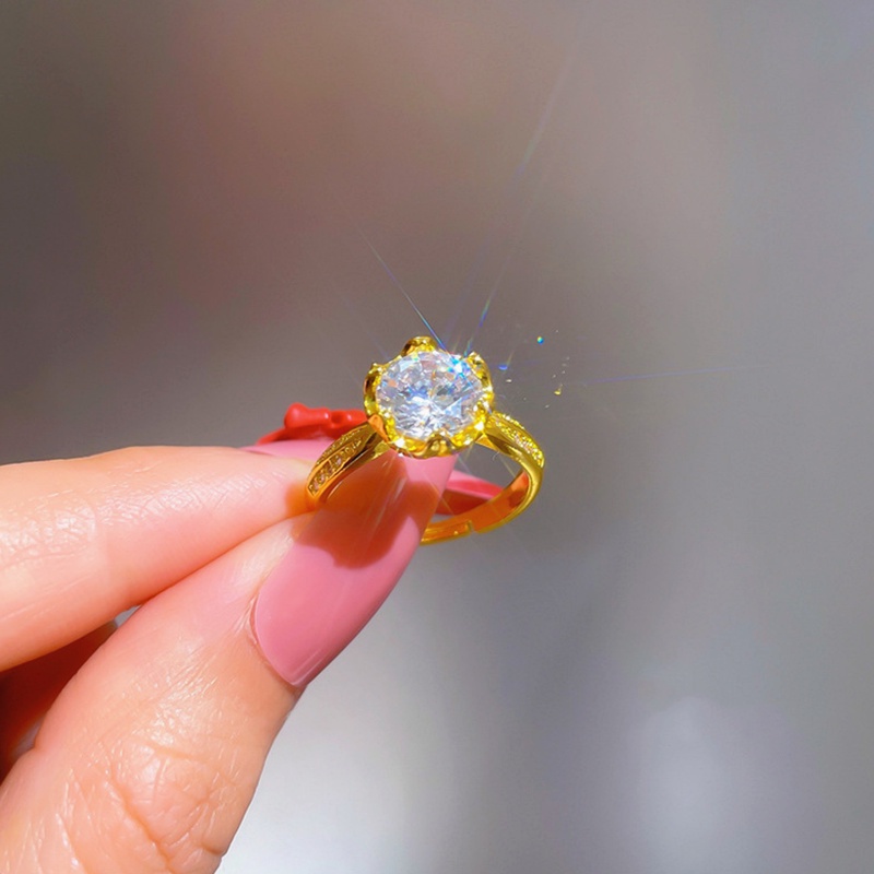Nhẫn nữ titan chống gỉ Vàng 18k trang sức kim cương sang trọng