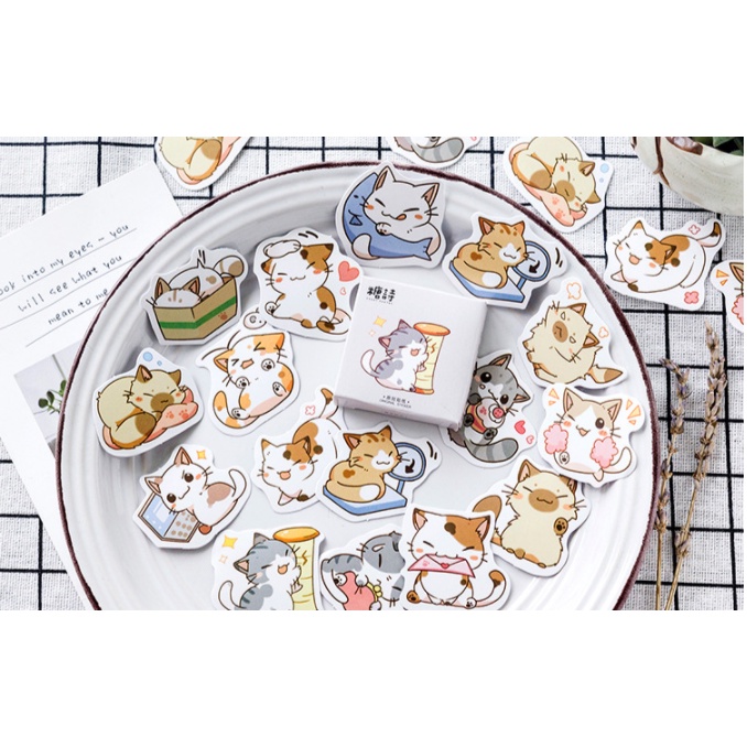 45 Sticker Miếng Dán Trang Trí Nhật Ký Hình Động Vật Dễ Thương- st01