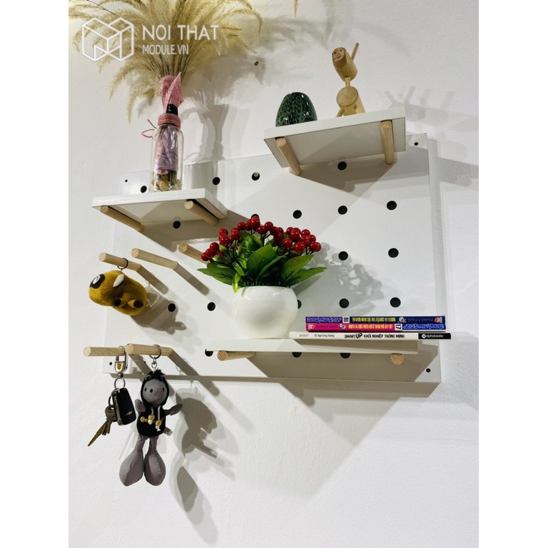 Bảng Trang Trí Lỗ, Bảng Trang Trí Pegboard Gỗ Tự Nhiên kích thước 40cm x 60cm.