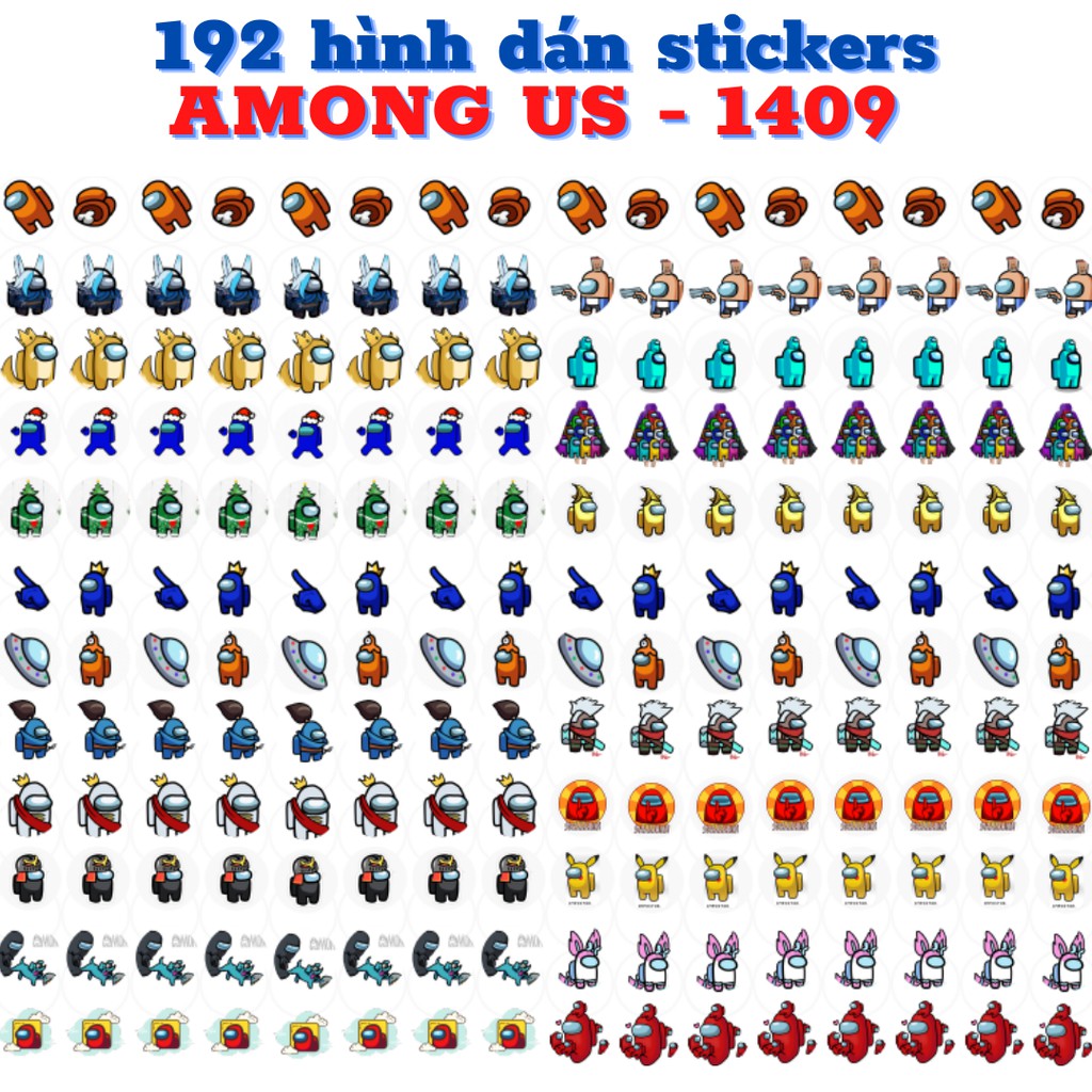 192 HÌNH DÁN Stickers Among us hình dán mã 1409