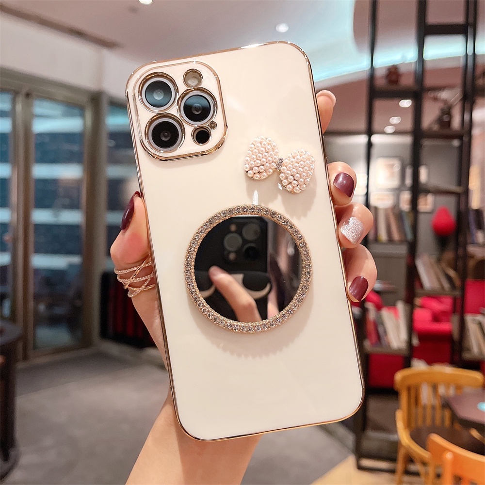 Ốp điện thoại có gương họa tiết độc đáo thích hợp cho iPhone 13 12 11 Pro Max XS Max XR X 8 7 Plus