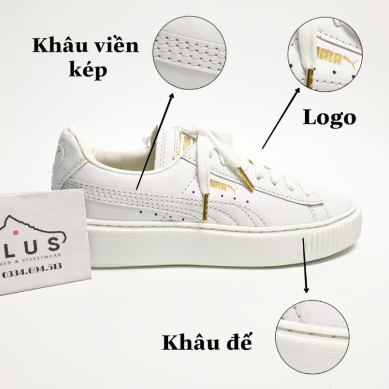 Giày thể thao sneaker 𝐏𝐔𝐌𝐀 trắng - thân giày da đế cao su đúc - cổ thấp đế cao 5cm - giay thể thao plus -b11