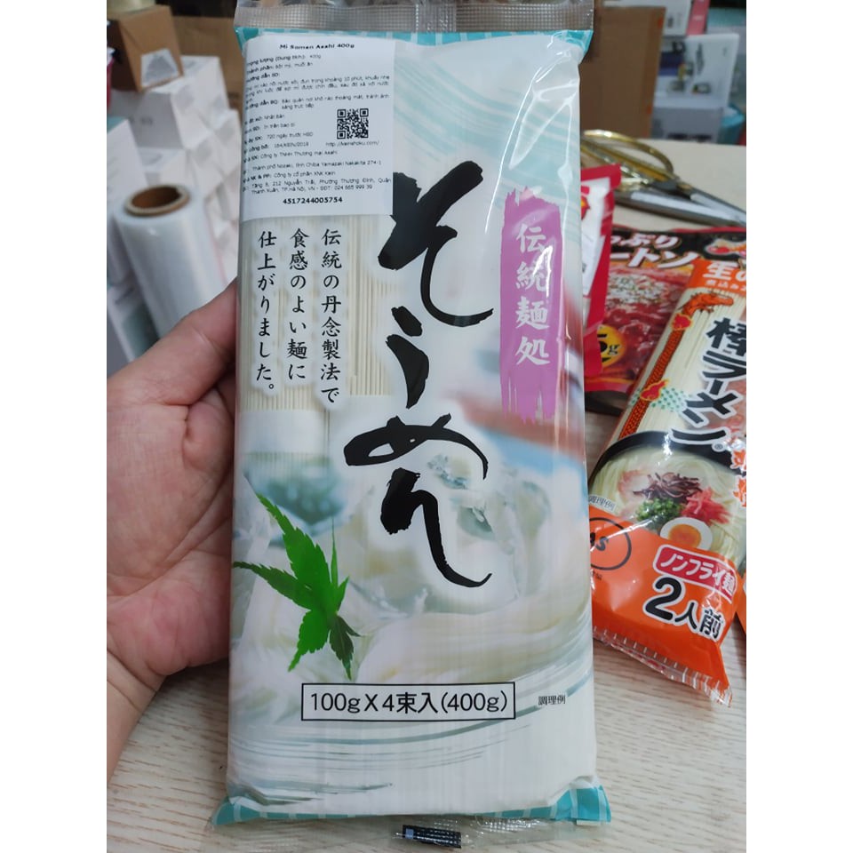 Mì Somen Asahi gói 400g  nội địa Nhật Bản