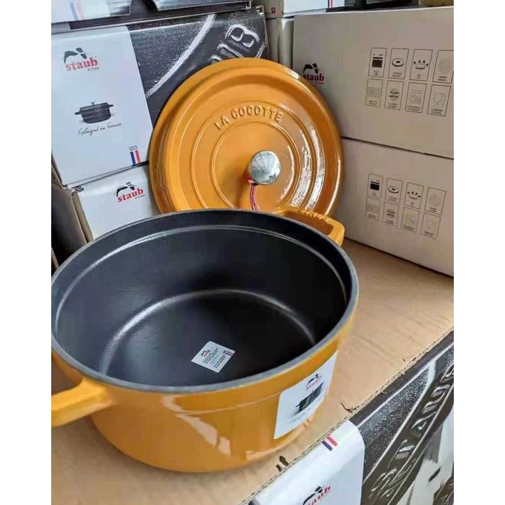 Nồi Staub- Thương hiệu Pháp nồi gang đúc tráng men cao cấp bền đẹp, nấu ngon, fullbox